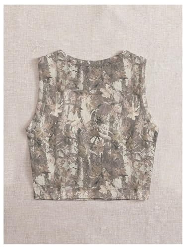 Women's Camo Graphic Tank Top Crewneck Sleeveless Fitted Crop Tops Summer Clothes2