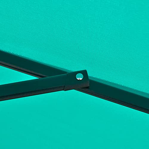 Outsunny 6.5' X 10' Rectangular Market Umbrella, Patio Outdoor Table Umbrella With Crank And Push Button Tilt, Teal #TOP7