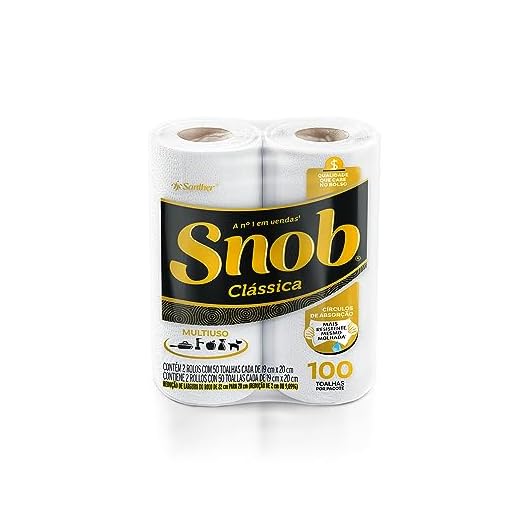 Snob Papel Toalha Multiuso Fd Branca Econom 100Fls - 2 Rolos