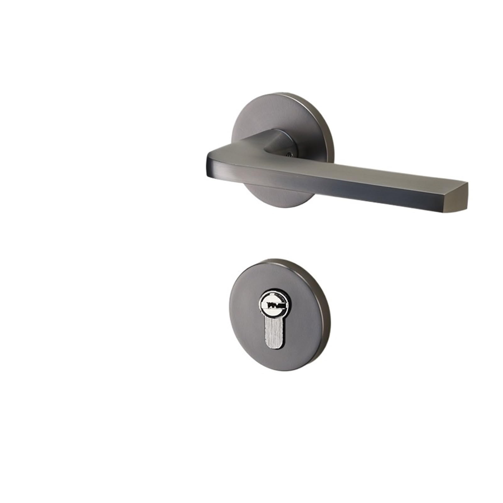 NYRXRYTCA Door Lock Indoor Bedroom Nordic Black Split Door Lock Household Door Handle Silent Magnetic Solid Wood Door Lock Room Door Lock(D Gray magnetic 35-50mm)