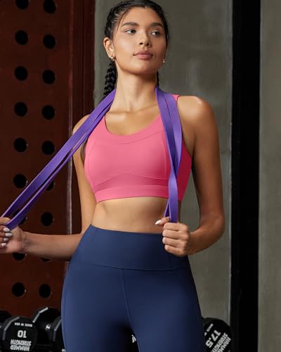 Image of RUNNING GIRL High Impact Sports Bras for Women,Racerback Running Bra Workout Crop Tank Tops Longline Sports Bra Push up
