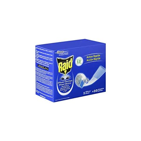 Raid ® Eléctrico en Pastillas - Aparato anti mosquitos comunes y tigre. Enchufe sin líquidos con hasta 10 horas de protección. Incluye 1 Difusor + 10 Recambios en pastilla Cover