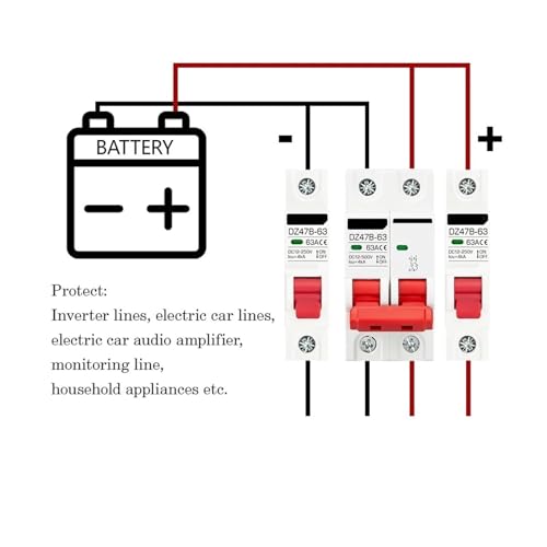 Disjoncteur de batterie bipolaire avec protection contre la rotation DZ47B 2P