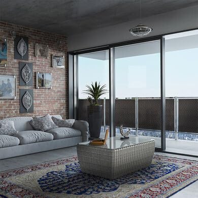 OOGarden - Brise Vue en résine tressée Marron H. 1,5 x 3m