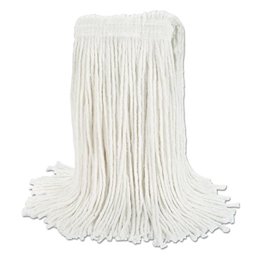 Boardwalk RM03024S Banded Rayon Cut-End Mop Heads, White, 24 oz, 1 1/4