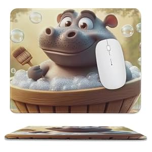 Mouse Mat Niedliche Nilpferd-Badeblasen Wasserdicht Mauspads Stabilität Desktop-Mauspad Für Gaming Pc Laptop 10X12In