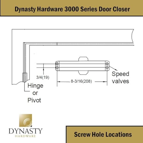 Dynasty Hardware Door Closer, Commercial Hydraulic Closer, Self-Closing, Spring Size 3, ADA Compliant, Surface Mount, Sprayed Duronotic Bronze, Series 3000 - Image 4