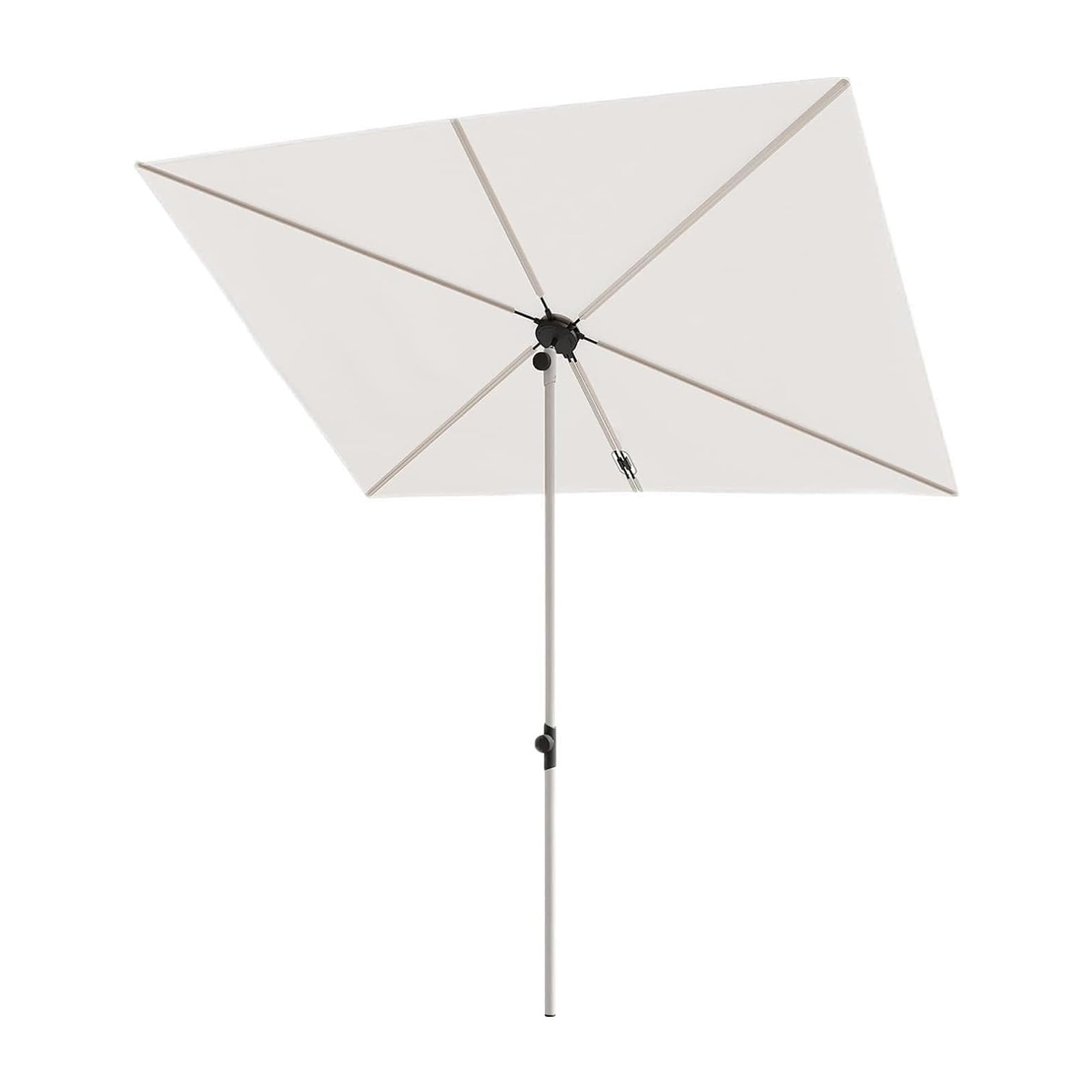 Grand patio Balcony Umbrella, JENA 6x4 FT Outdoor Umbrella, Rectangular Flat Canopy Versatile Patio Shade with 360 Degree Roating Knob for Deck Apartment, Beige image 5