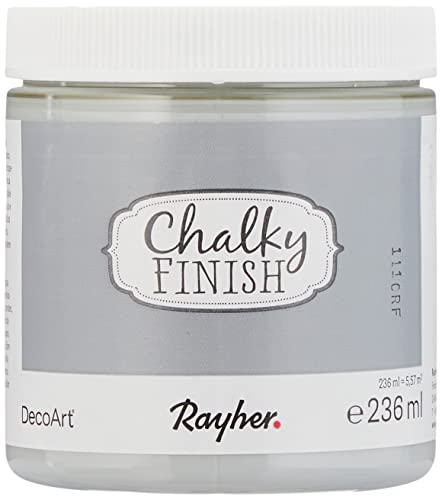 Rayher Pintura a la tiza Chalky Finish, gris piedra, para muebles y manualidades, 236 ml, 38868558