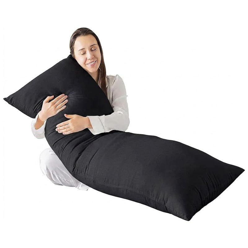Adam Home Bolster Pillow with Black Case (Double 4FT 6 Inch) Non-Allergenic Orthopedic Long Pillow for Side Sleeper, Back, Neck, Pregnancy, Maternity Support, Full Body Pillow โ image 1