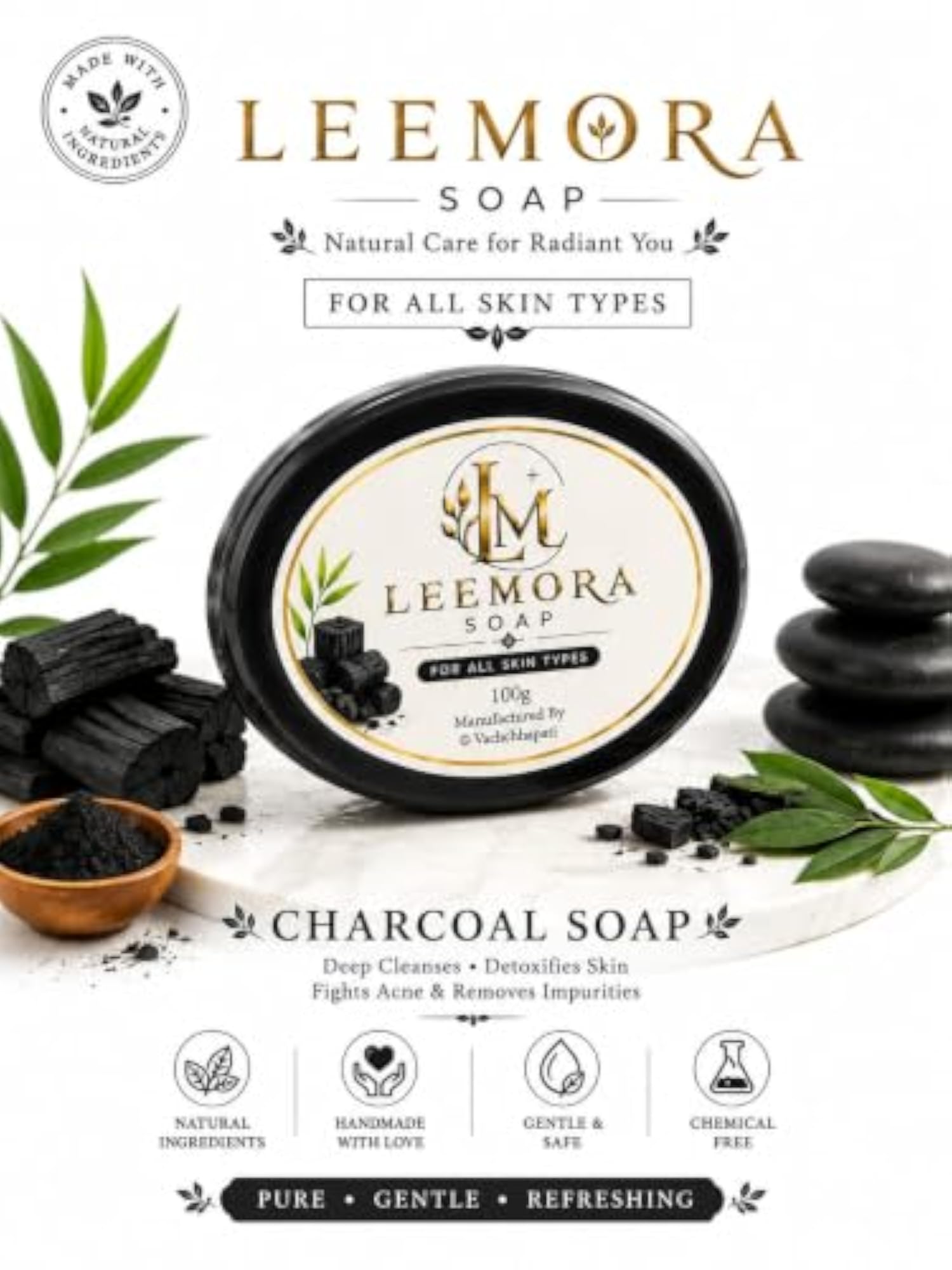 Natural Herbal Skin Glow Soap Assorted Handmade Bathing Bars Pack of 5