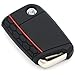 Produktbild Schlüssel Hülle VB für 3 Tasten Auto Schlüssel Silikon Cover Schlüsselhülle Etui Schutzhülle (.Schwarz Rot)