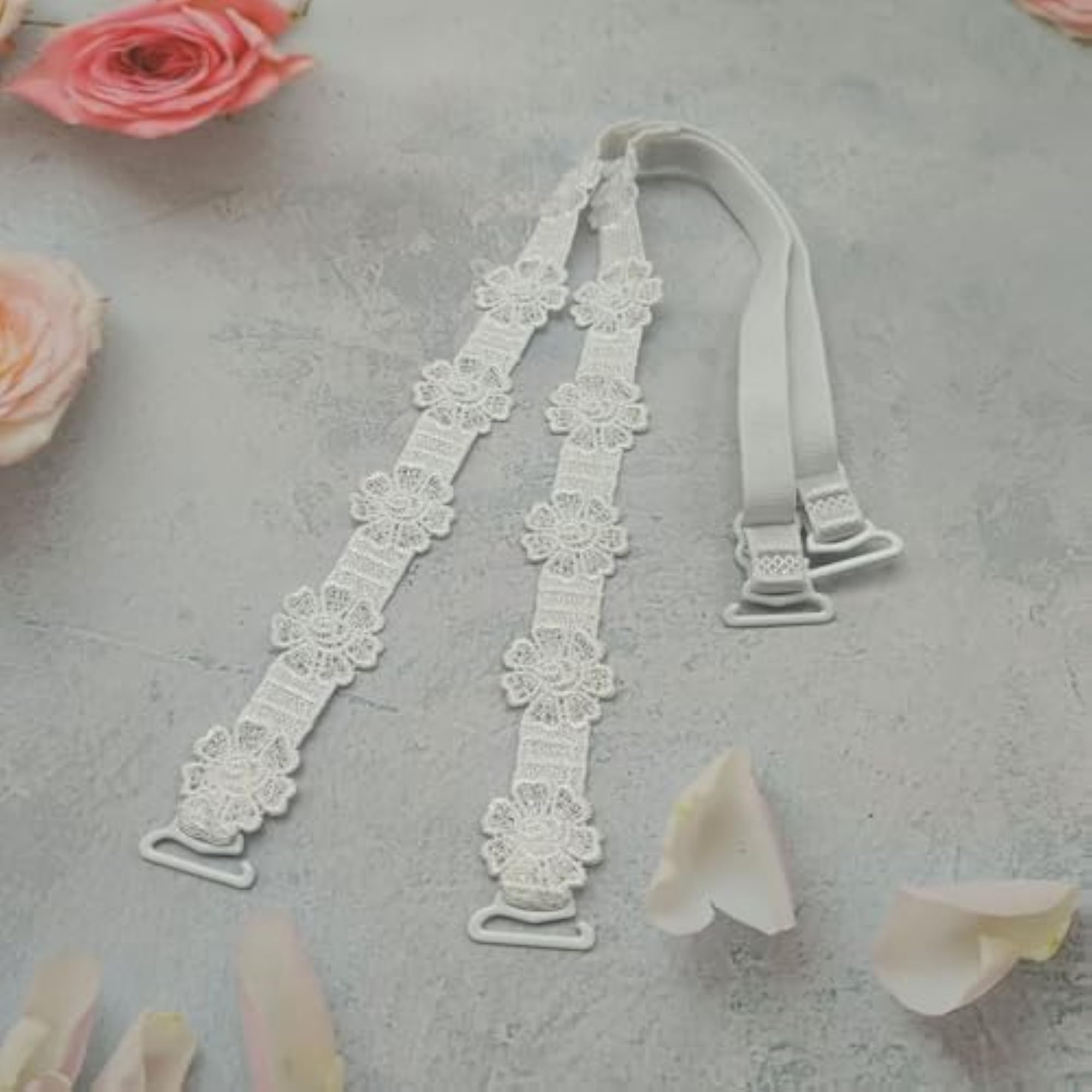 Embroidered Flower Design Comfortable Stretch Fabric Shoulder Strap