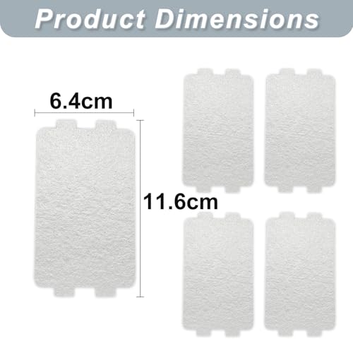 Hochwertige Glimmerplatte Mikrowelle – 116mm x 64mm 6 Stück Universal Mikrowellen Wellenleiter Abdeckung, Ideal für Reparatur und Austausch in Mikrowellenherden,Toastern und Heizgeräten
