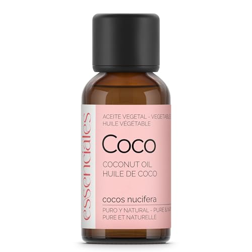 Essenciales - Aceite Vegetal de Coco, 100% Puro y Natural, 30 ml | Aceite Vegetal Cocos Nucifera, 1ª Presión Frío