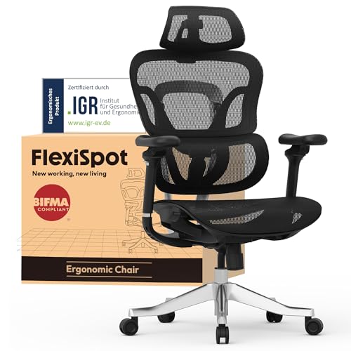 Sedia Ergonomica da Ufficio Gaming ErgoX Max, Poggiatesta 4D, Braccioli 5D, Schienale e Supporto Lombare Integrati, Portata 300 kg, Nero