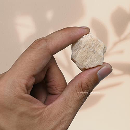 Image of Amazing Gemstone Cream Moonstone Raw Crystals and Healing Stones, Natural Rocks for Tumbling - DIY Raw Stones and Crystals, 2 Pieces