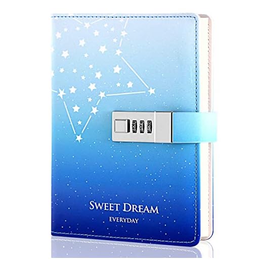 CAGIE Starry Sky Lock Journal Digital Password Personal Leather Diary Constellation Secret Locking Notebook for Women, Super Star
