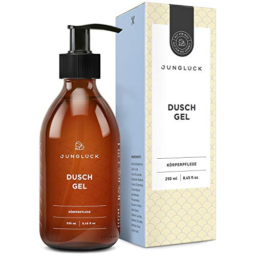JUNGLÜCK Duschgel 250ml - Vegan | Duftneutrales Duschgel reinigt mit milden pflanzlichen Tensiden besonders schonend ohne die Haut auszutrocknen | Mit BIO Aloe Vera