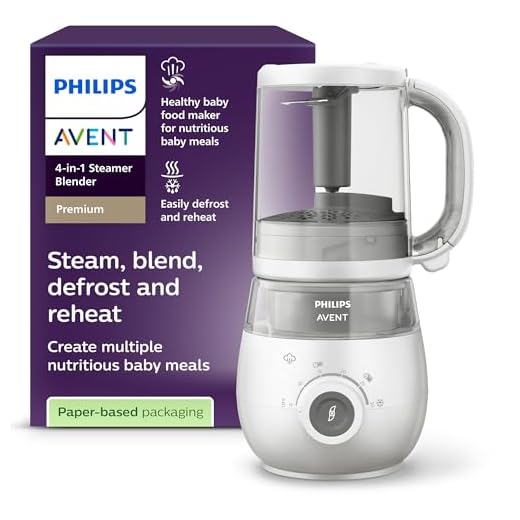 Philips Avent 4-in-1-Babynahrungszubereiter SCF883/01, Dampfgaren und Mixen, 4 Mahlzeiten, weiß