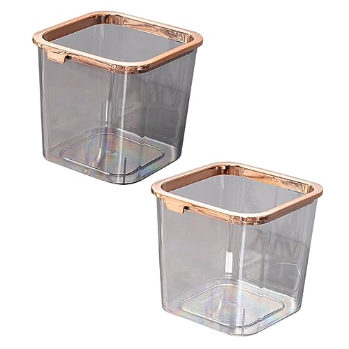 Unomor Caneca de Basura Transparente Rectangular 2 piezas miniatura 1