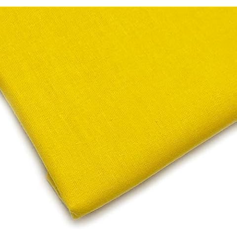 Plain Extra Wide Sunshine Yellow 100% Cotton Craft Sheeting Fabric Material for Dressmaking Craft Project Sheeting Sewing Quilting | 60" | 150cm Wide | Sold by The Metre Cover