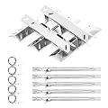 Grill Replacement Parts for Cuisinart 2556, GAS9556AS, GAS9456AS, GAS2456AS, GAS2556AS, GAS1456ASO, Grill Burner, Heat Plate Parts for Cuisinart 3-In-1 GAS9556AS 5 Burner Propane with Side Burner