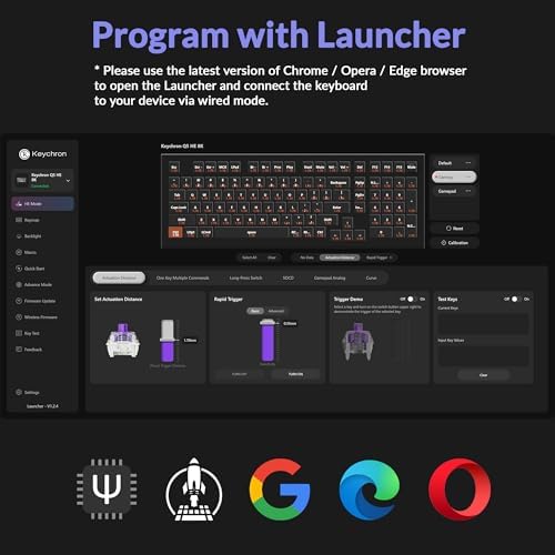 Keychron Q5 HE 96% 8K Wired Hall Effect Gaming Keyboard, Rapid Trigger Magnetic Switches Keyboard Hot Swappable, 8000 Hz Polling Rate, Adjustable Actuation, Aluminum, RGB, QMK, Mac/Windows β White - 5