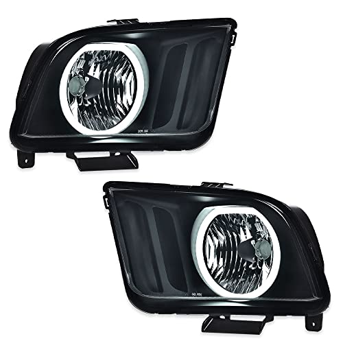 PIT66 2005–2009 Ford Mustang LED Headlights | Smoked Black Housing