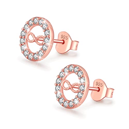LAVUMO Pendientes Mujer Chapada en Oro Rosa Plata Pendientes Halo Infinito Joyas De Mujer ideal Regalos Originales para Mujer Novia Esposa Madre Amigo en San Valentin Cumpleaños Navidad Aniversario Cover