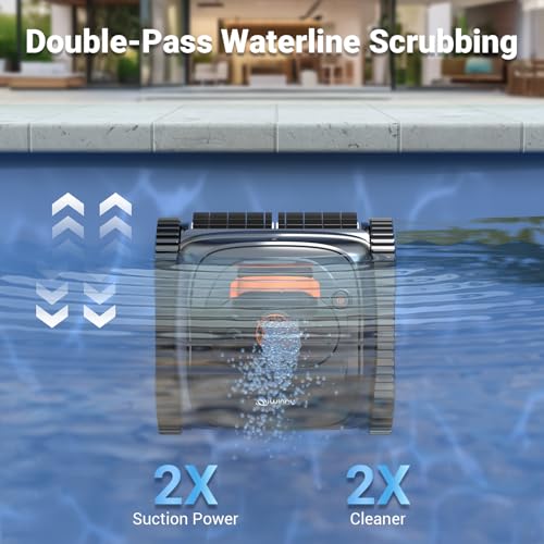 Image of 【2026 Upgrade】 C1 Cordless Robotic Pool Vacuum, Wall & Waterline & Platform Clean for Inground & Above-Ground up to 1,614 Sq.ft, 150 Min Runtime, APP Control & Smart Route
