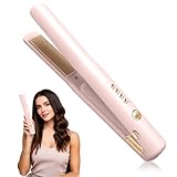 Mini Hair Straightener, Portable Cordless Hair Straighteners, Travel Straighteners with 4 Temperature Adjustable, USB Rechargeable Mini Straightener Curling Iron Wand for Short Long Hair (Pink)