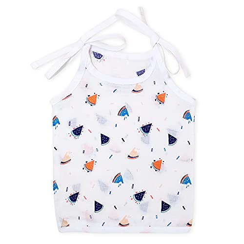 Image of The Boo Boo Club Muslin Jhabla for Baby Extra Soft Organic Cotton (Set of 4) | GOTS Certified | Animal and Fruit Print | Kids Summer Wear Set