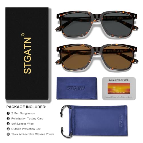 Image of STGATN Polarized Sunglasses for Men and Women, UV400 Protection Trendy Retro Sun Glasses for Driving Outdoor Hiking Fishing