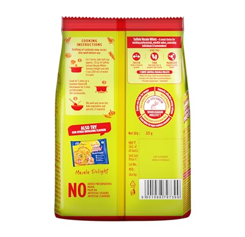 Image of Saffola Masala Millets Tomato Delight| Lower in calories, Rich in Fibre | Yummy Millets for Happy Tummy, 225g