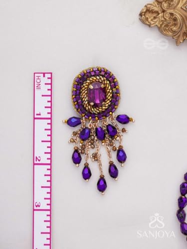 Image of SANJOYA by EVERSTYLISH Embroidered Earrings for Women | Pastel Stone & Beaded Dangler Earrings | Ethnic Jewelry for Weddings, Festivals & Special Occasions