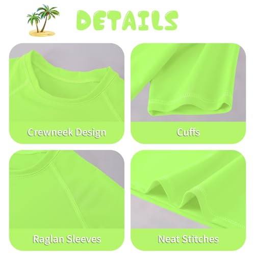 Boys UPF 50+ Rash Guard Neon Shirt Quick Dry Swim Shirts Short Sleeve UV Sun Protection Shirt for Kids Teens3