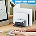 Ryvlan Vertical Laptop Stand, 3 Slot Adjustable Laptop Storage Rack and Desk Organizer, Silicone-Padded Holder for Multiple Devices Storage, Compatible Stand for Tablets and Devices up to 17 Inches