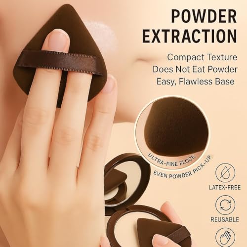 Image of Beauty Blender Sponge Set, 14PCS - Multi-Size Makeup Sponges for Foundation, Liquid, Powder - Triangle Puffs, Mini Beauty Blender, Thumb Powder Puff, Reusable & Wet or Dry Use- Multicolored