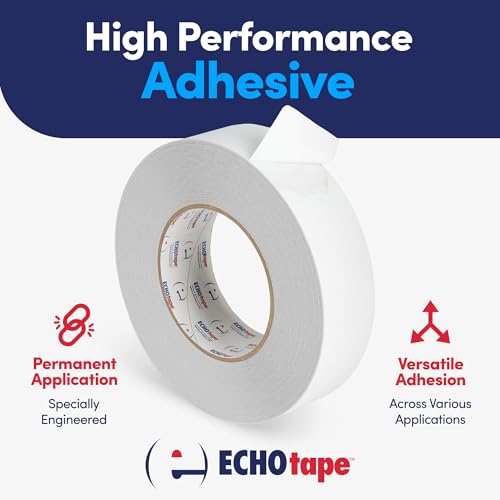 Image of ECHOtape DC-M194A | Double-Sided Polyester Tape | Clear Thin Tape | All Weather /Cold Weather Insulation Mounting Tape | Superior Holding Power | 1.89 in x 60 yd (Case of 24)