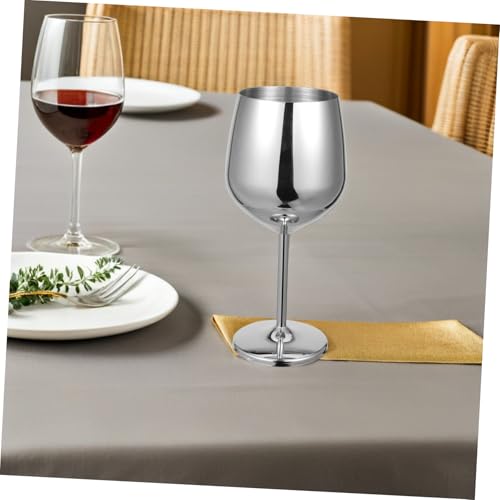 Verres à vin inox incassables (lot de 2) avec large base stable - 7