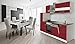 Produktbild respekta Küche Küchenzeile Einbauküche Küchenblock 250 cm Weiss rot Soft Close