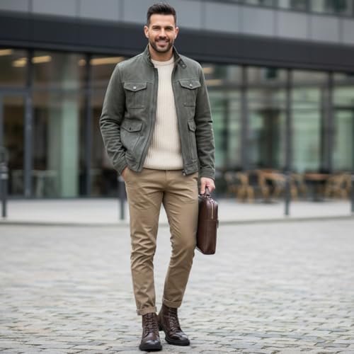 Image of Men's Chelsea Boots with YKK Zipper & Breathable OrthoLite Footbed | Fashion Casual Full-Grain Leather Ankle Boots| Durable Slip-Resistant Rubber Sole for Comfort & Support