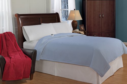 SoftHeat by Perfect Fit | Luxury Micro-Fleece Low-Voltage Electric Heated Blanket (King, Slate Blue) - Thumbnail 2