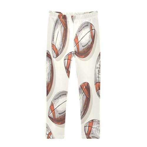 Bolaz Toddler Girls Leggings Printed Yoga Pants Leggings Rugby Football for Kids