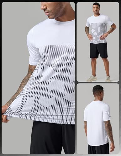 Image of 5 Pack Men's Active Quick Dry Crew Neck T Shirts | Athletic Running Gym Workout Short Sleeve Tee Tops Bulk