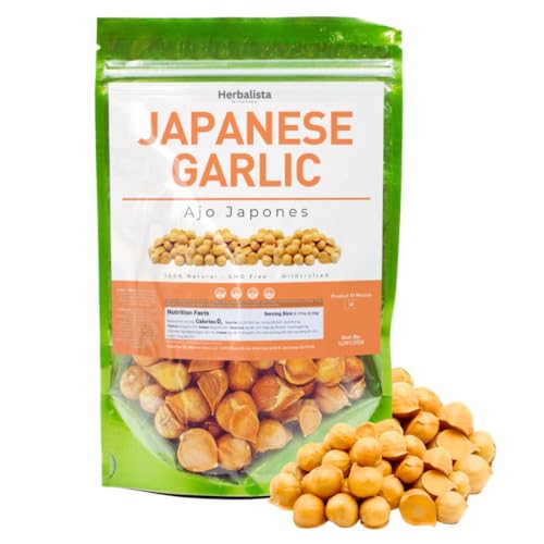 Herbalista Japanese Garlic (Ajo Japones) - 3oz (85g) - Chinese Garlic Ajo Chino Premium Quality Wildcrafted All Natural 80+ Big Size Cloves Per Bag.