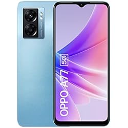 OPPO Teléfono inteligente A77 5G, MediaTek Dimensity 810 5G, 6.5 pulgadas LCD HD+ 90Hz, cámara 48MP+2MPrear, cámara frontal de 8MP, RAM 4GB + ROM 64GB con expansión RAM, 5000mAh 33W Supervooc, azul