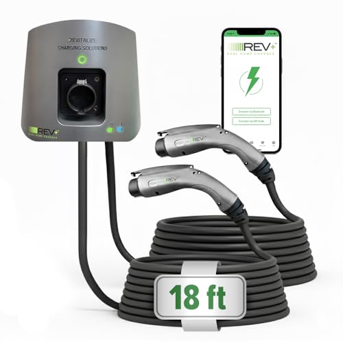 REV+ Dual-Port Level 2 EV Charger 50 Amp, 11.5 kW Power,