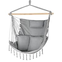 tectake Hangstoel Elaria met zonnedak en zijvak - zwart - 404604
